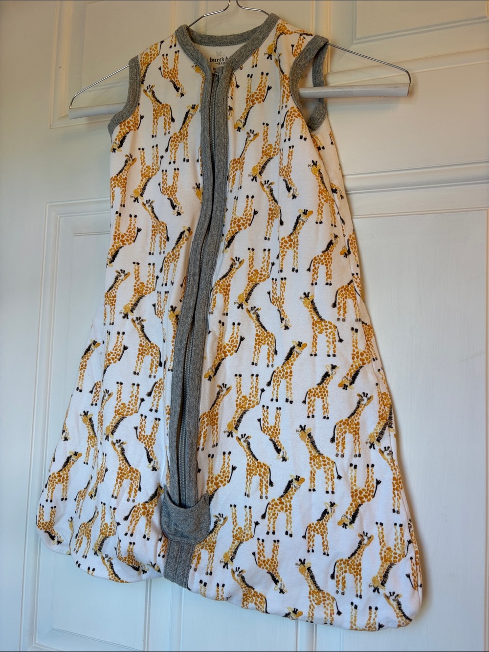 Burt's Bees Baby Yellow Giraffe Sleeveless Sleep Sack with Gray Trim